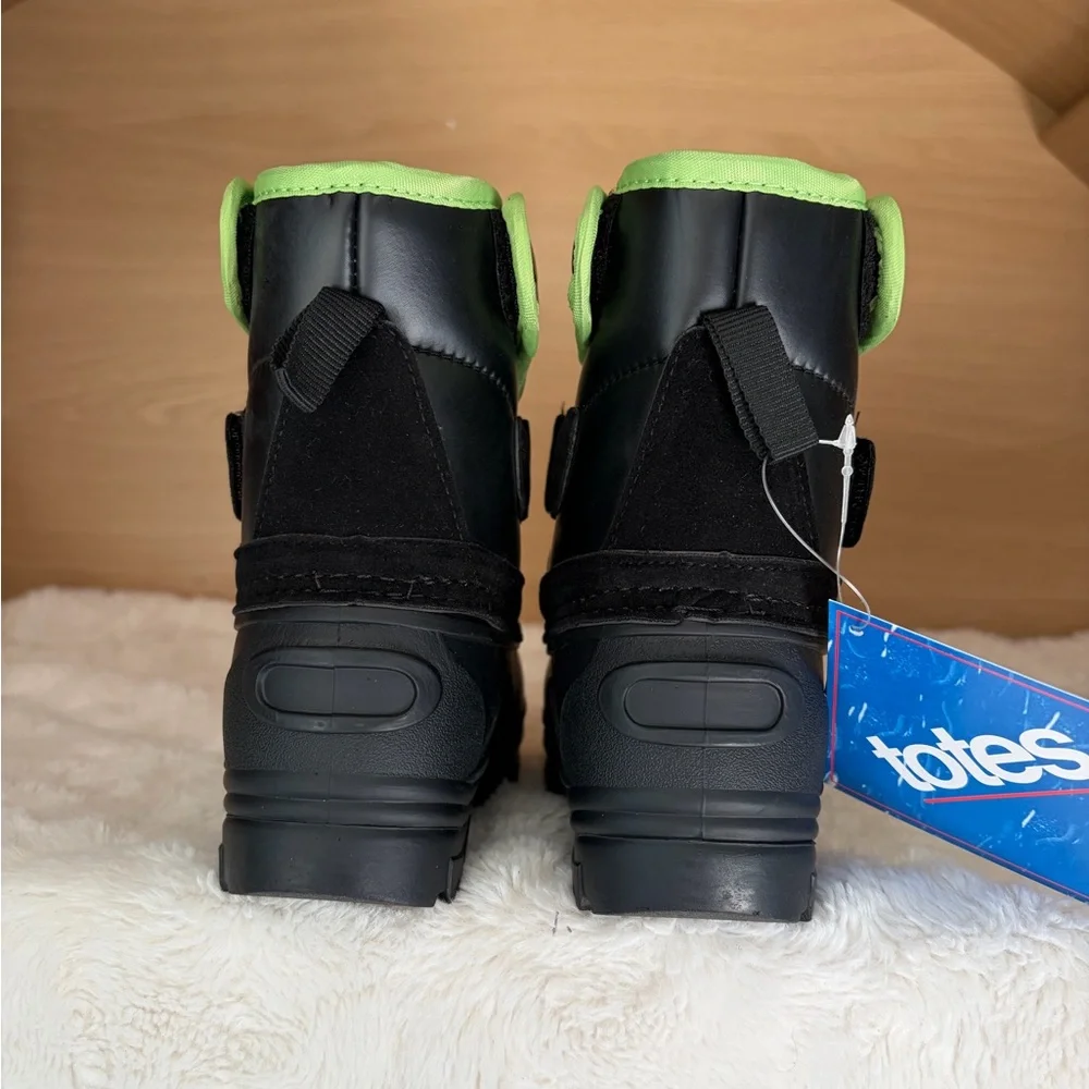 ✨$28✨NWT•Totes Toddler Cody Winter Boot | Black/ Lime Green | Size 9T